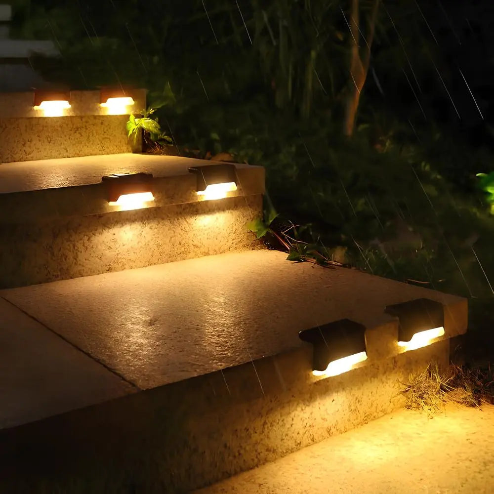 Solarbetriebene Stufenlichter mit Dämmerungssensor, wetterfest