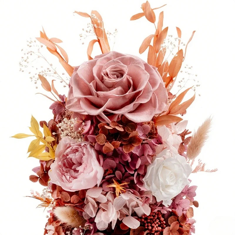 EternaBloom™ Nachtlicht mit getrockneten Blumen unter Glaskuppel