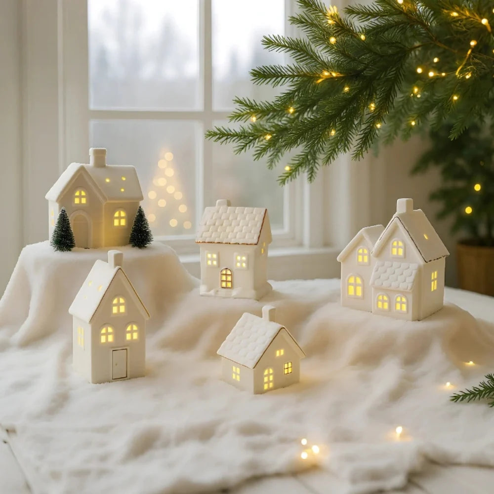 Snowhaven™ Keramikdorf mit Beleuchtung – Winterliche Dekoration
