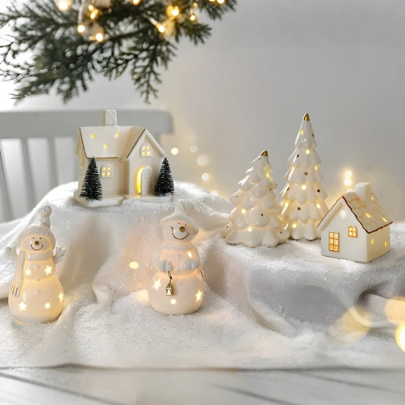 Snowhaven™ Keramikdorf mit Beleuchtung – Winterliche Dekoration