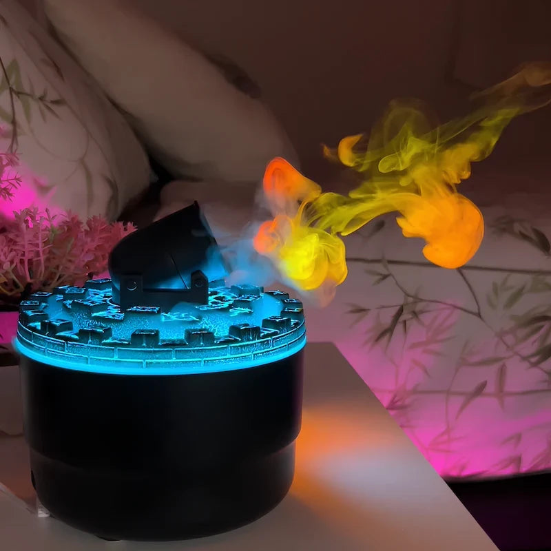 Kanonen-Luftbefeuchter mit LED-Beleuchtung und Nebeleffekt