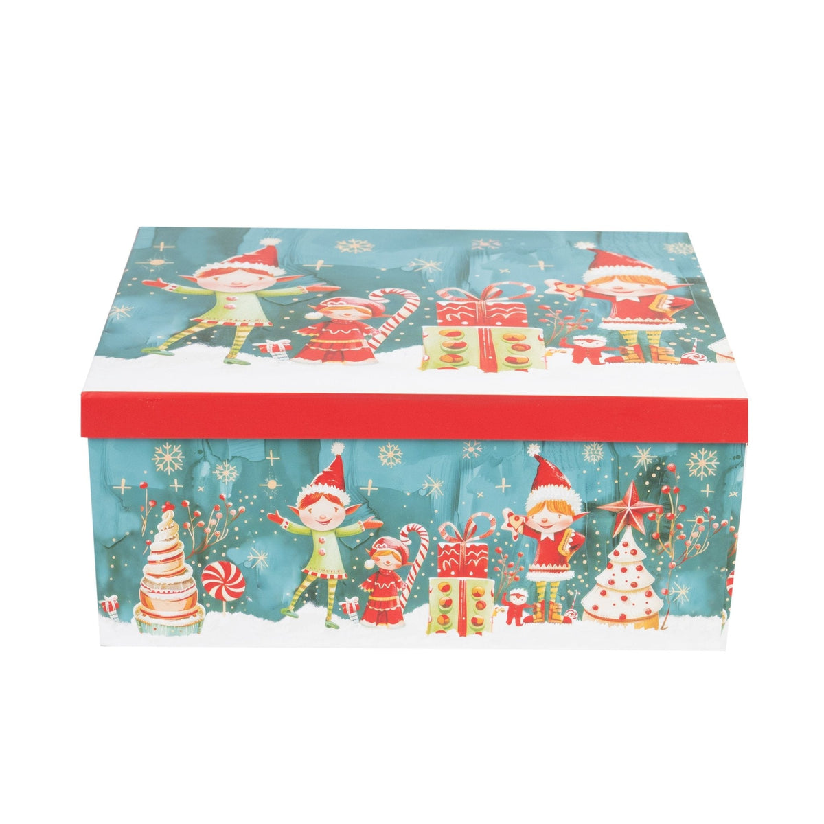 10-teiliges Boxen-Set Weihnachten rechteckig mit Weihnachtsmotiven