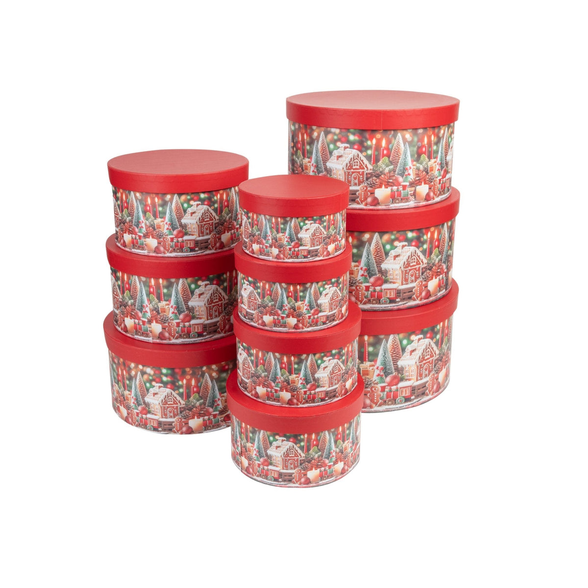 10-teiliges Boxen-Set Weihnachten Rund