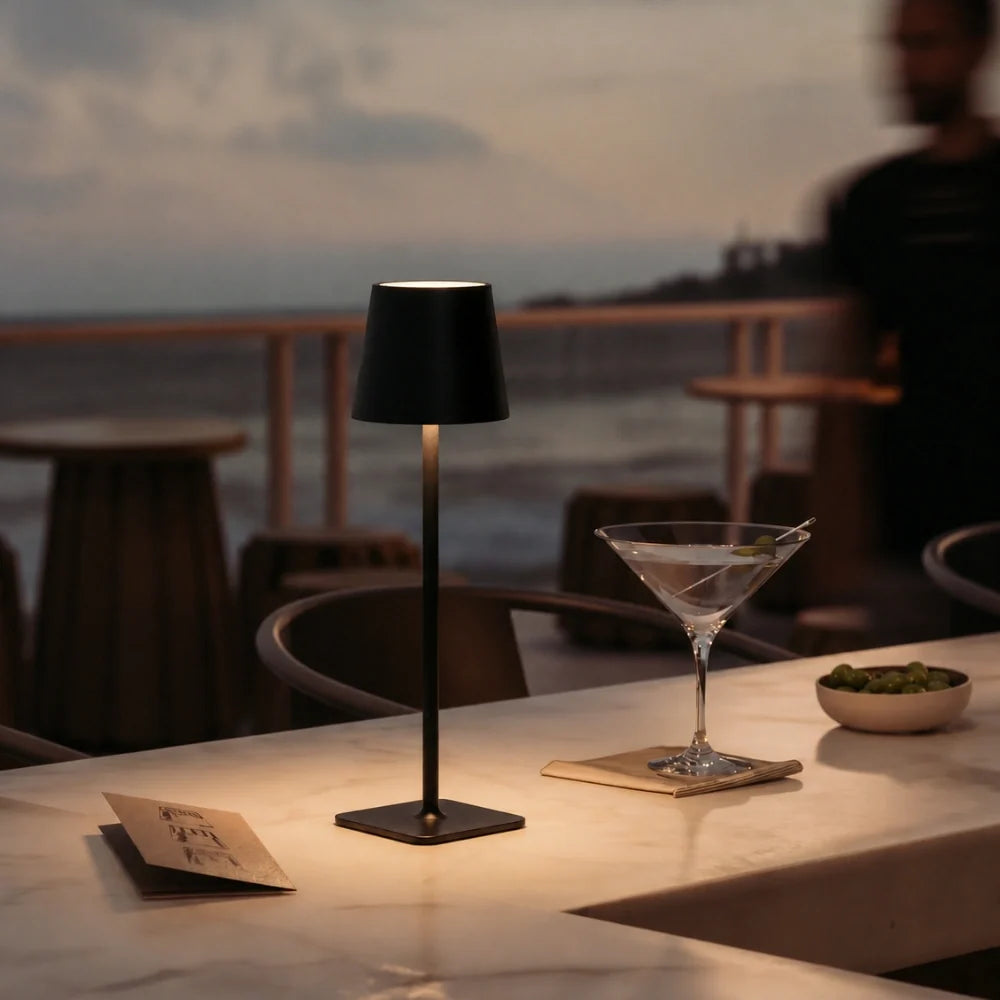 Große dimmbare Tischlampe mit Akku und Touch-Steuerung