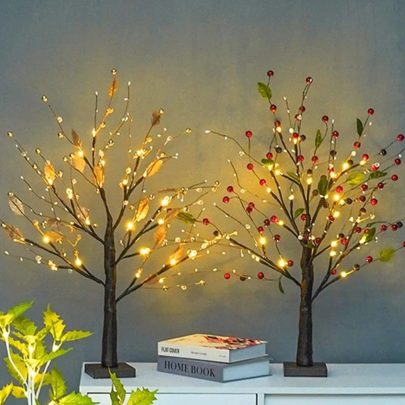 LED-Dekobaum mit warmweißem Licht und flexiblen Zweigen