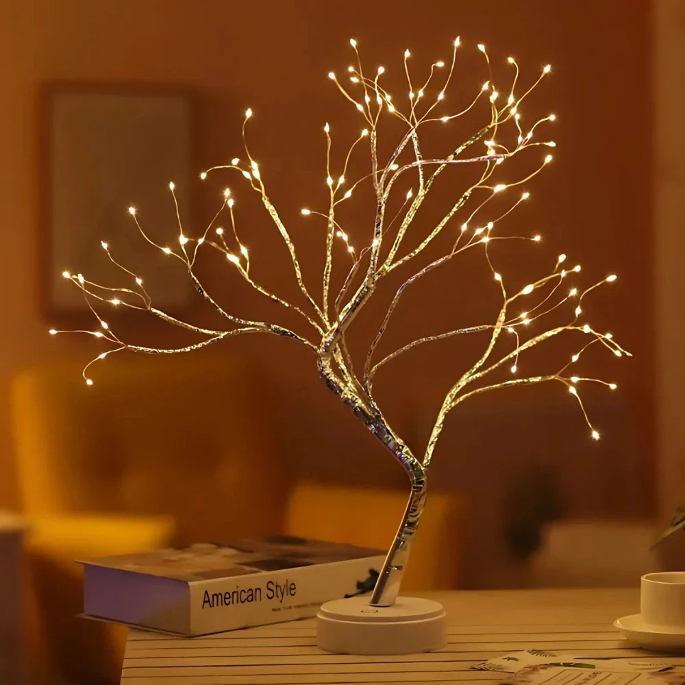 Feenbaum mit warmweißem Licht, verstellbare Zweige, Tropfen- oder Perlen-Variante