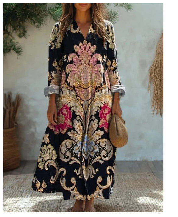 Marie™ | Printed round neck dress
