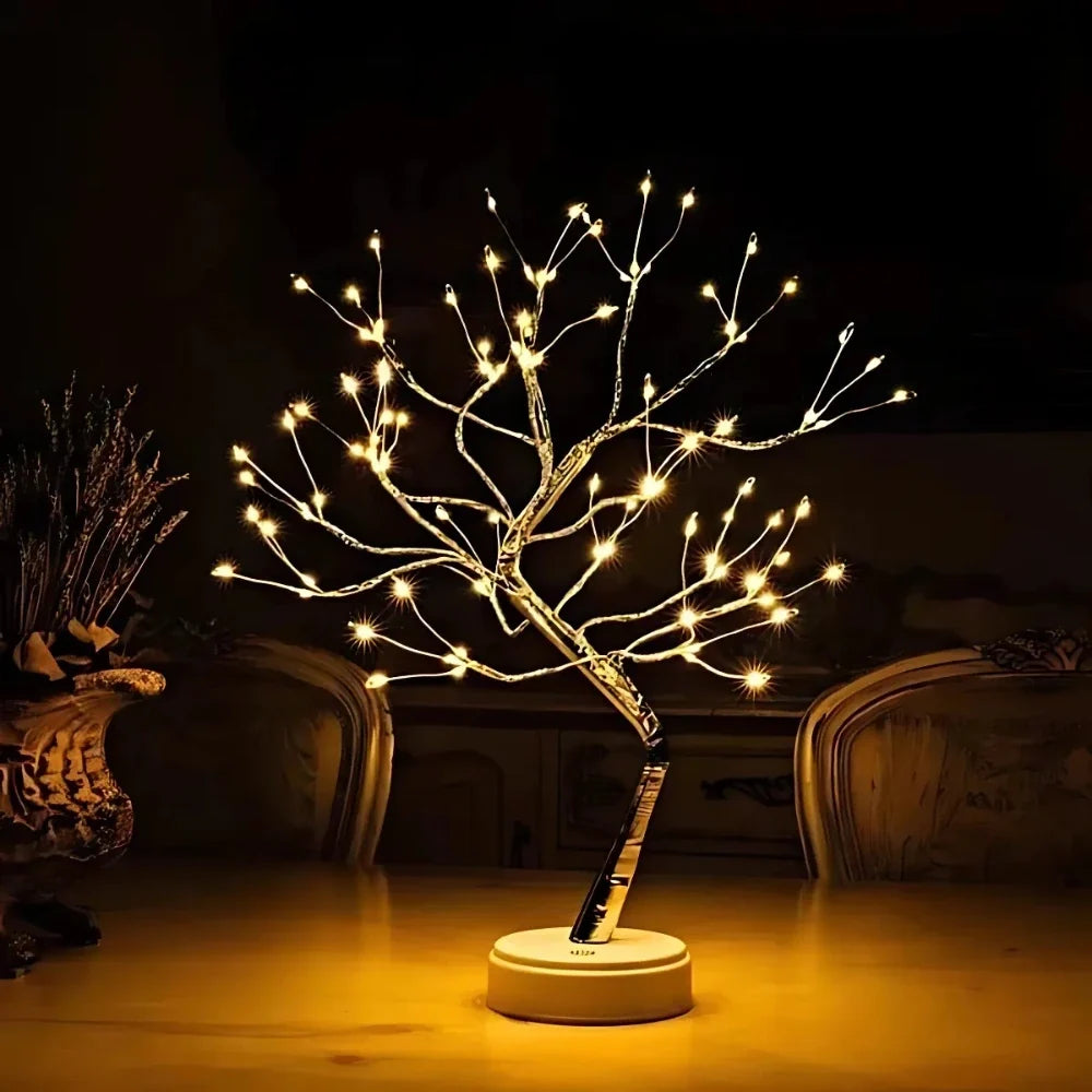 Feenbaum mit warmweißem Licht, verstellbare Zweige, Tropfen- oder Perlen-Variante