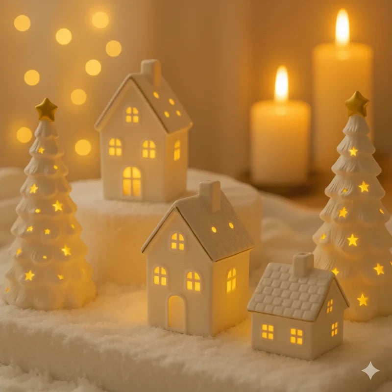 Snowhaven™ Keramikdorf mit Beleuchtung – Winterliche Dekoration