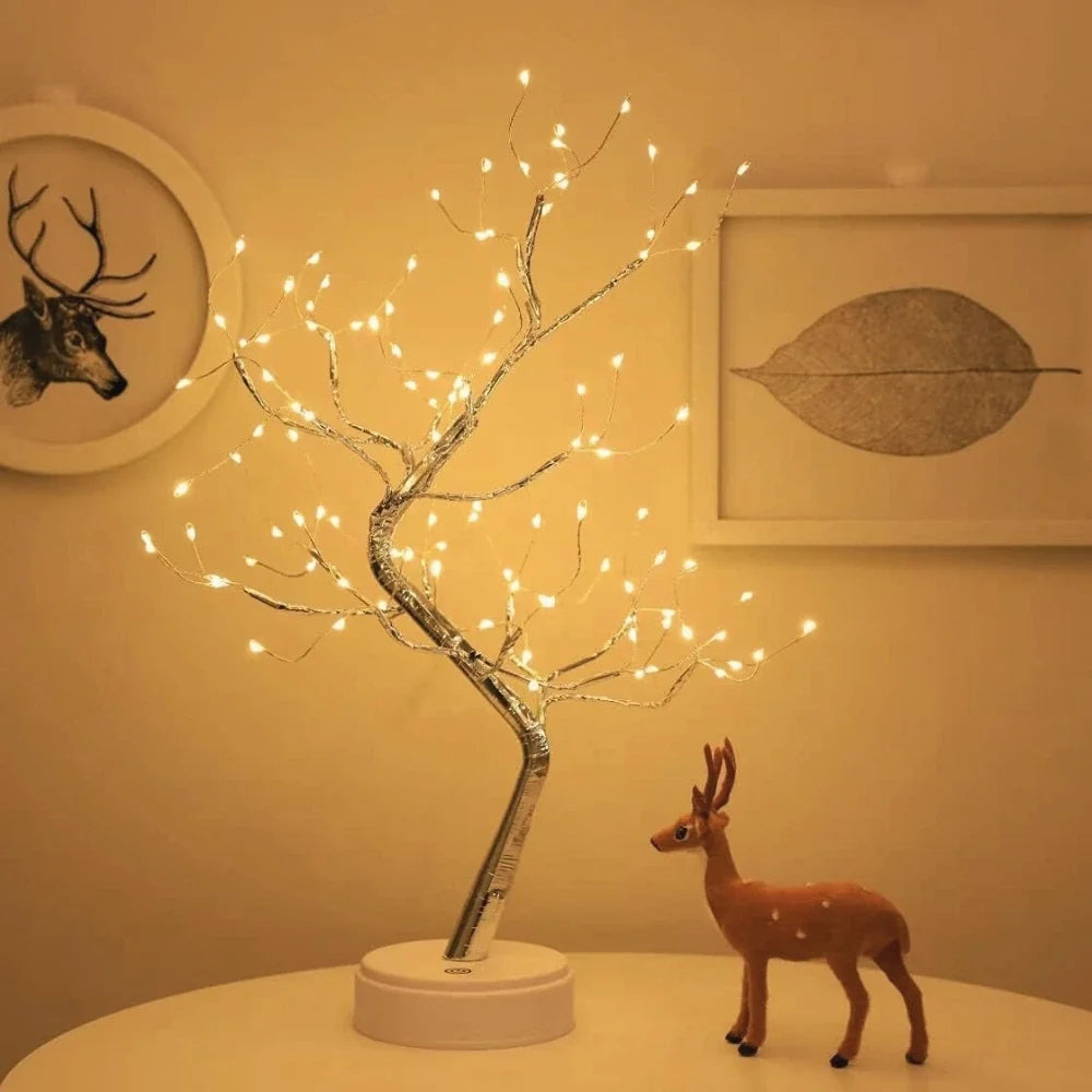 Feenbaum mit warmweißem Licht, verstellbare Zweige, Tropfen- oder Perlen-Variante