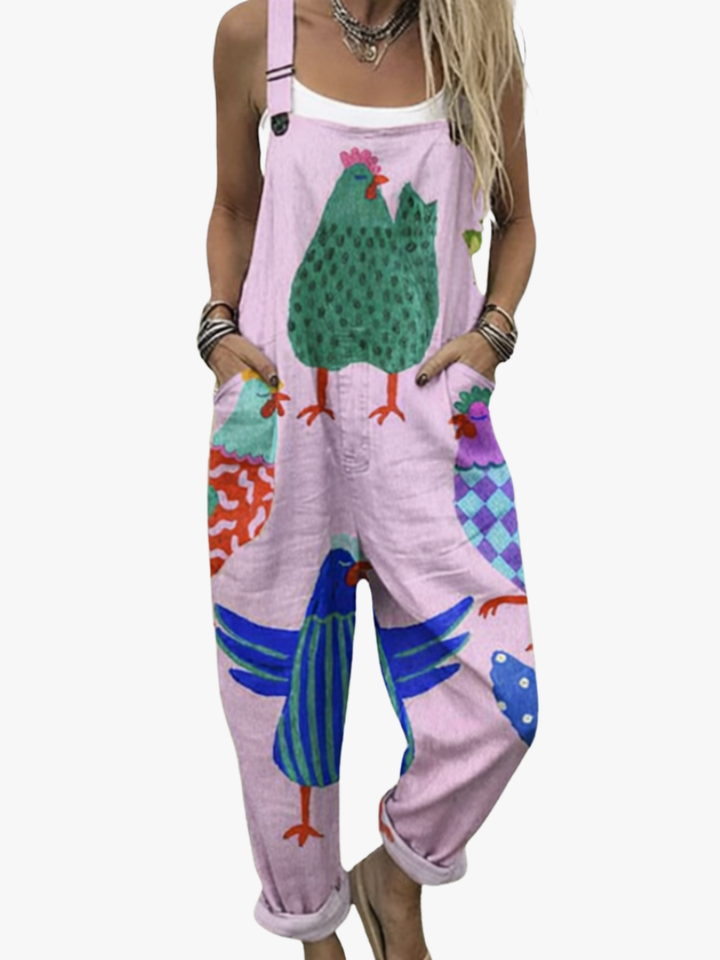 Moreau Lyon | BIRD PATTERNED OVERALLS FOR WOMEN