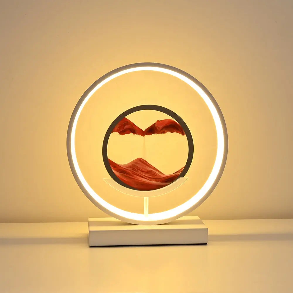 Horizont-Tischleuchte mit Sandspiel und LED-Beleuchtung