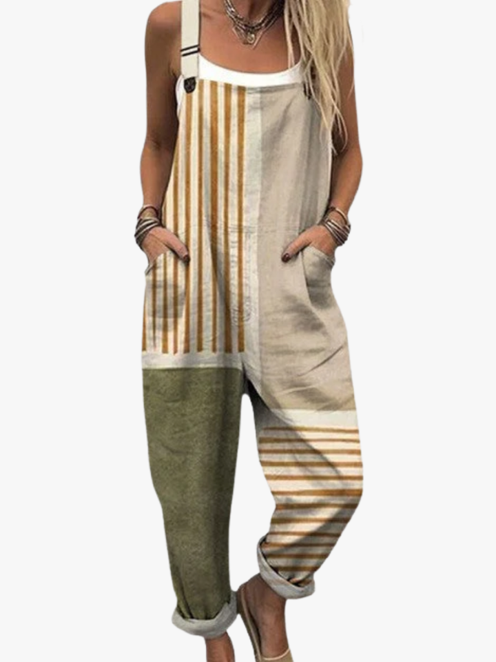 Moreau Lyon | NATURAL STRIPED OVERALLS FOR WOMEN