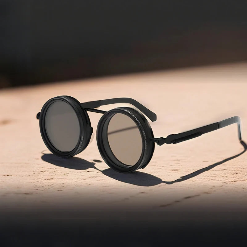ShadeShift™ Sonnenbrille mit verstellbarem ND-Filter und rundem Rahmen