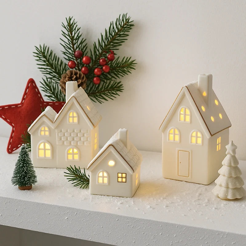 Snowhaven™ Keramikdorf mit Beleuchtung – Winterliche Dekoration