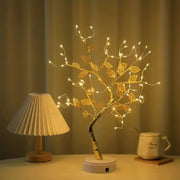 Goldener LED-Blätterbaum mit warmweißem Licht und flexiblen Zweigen