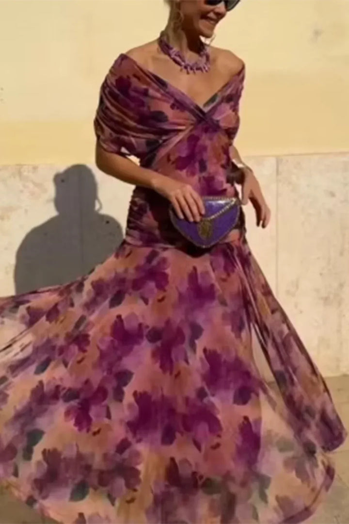 Elegant V-Neck Party Maxi Dress