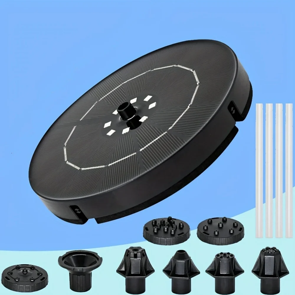 Solarbetriebener Gartenbrunnen mit 7 Sprühmuster und Wasserschutz