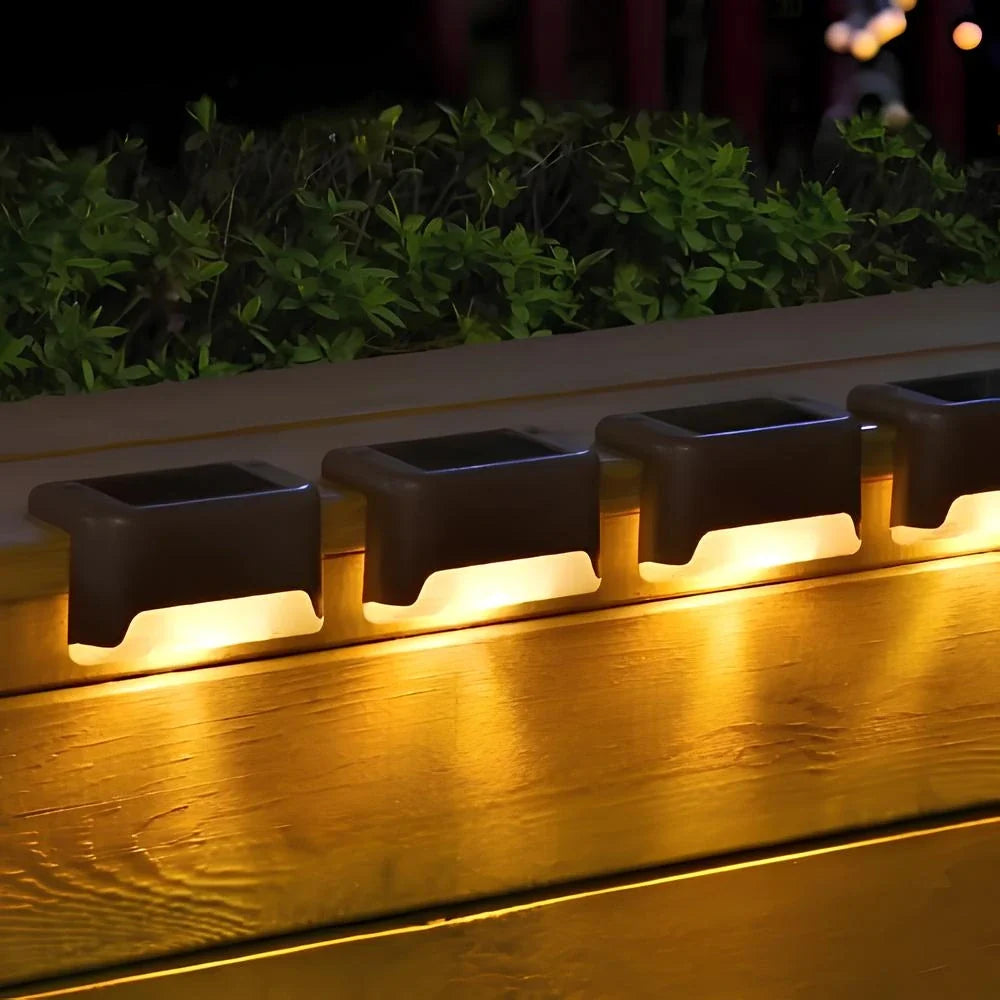 Solarbetriebene Stufenlichter mit Dämmerungssensor, wetterfest