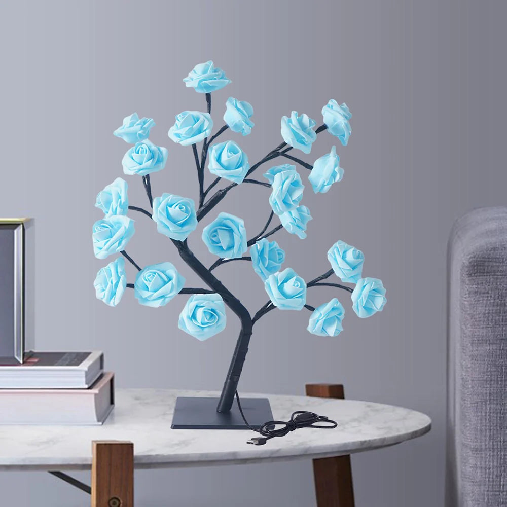 LED Rosenbaum Lampe mit biegsamen Zweigen und USB-Anschluss