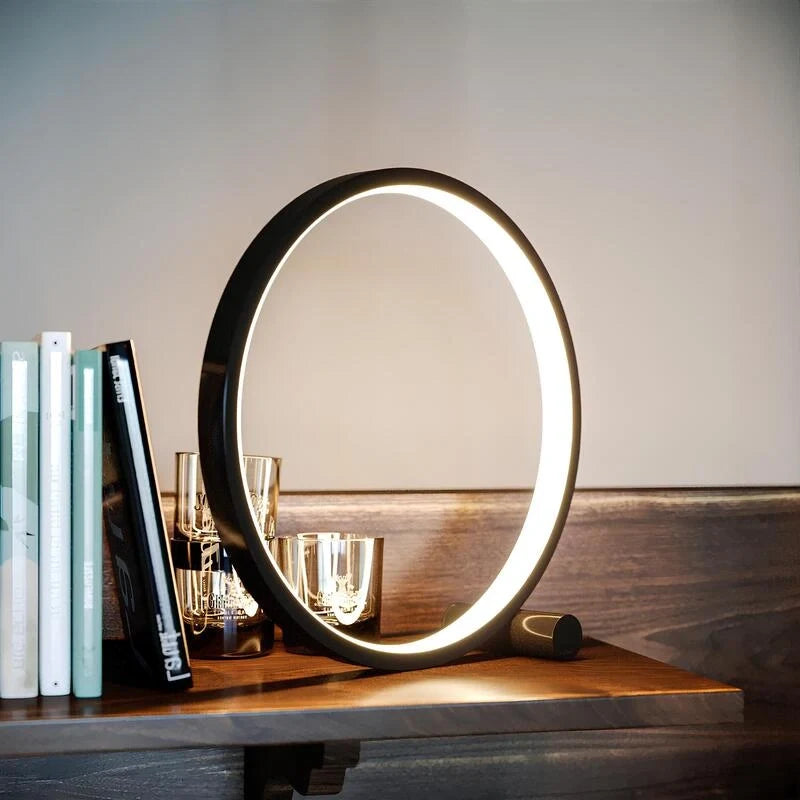 Halo LED Nachttischlampe mit Dimmfunktion und Ring-Design