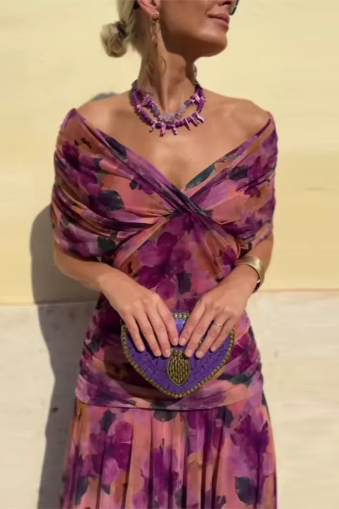 Elegant V-Neck Party Maxi Dress