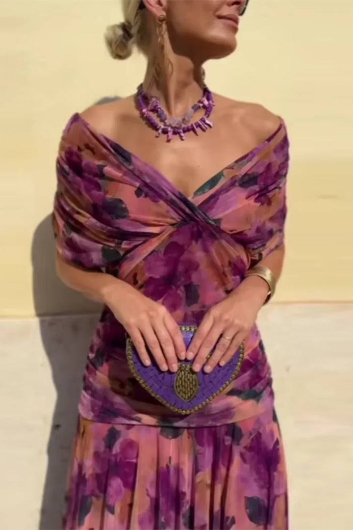 Elegant V-Neck Party Maxi Dress