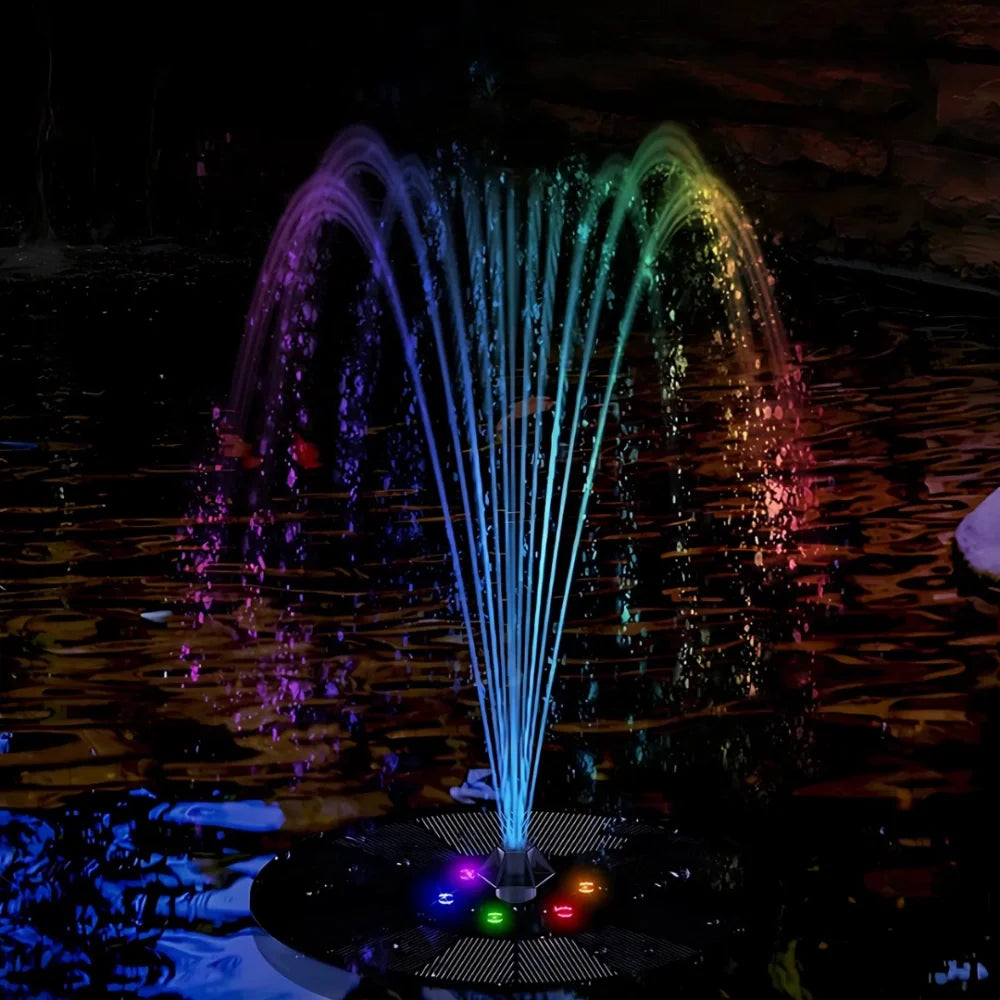 Solarbetriebener Gartenbrunnen mit 7 Sprühmuster und Wasserschutz