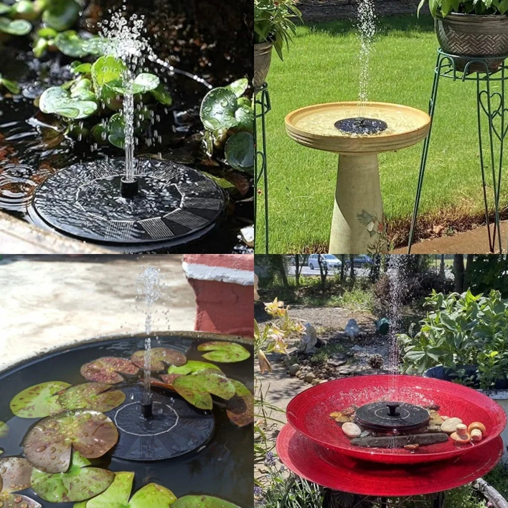 Solarbetriebener Gartenbrunnen mit 7 Sprühmuster und Wasserschutz