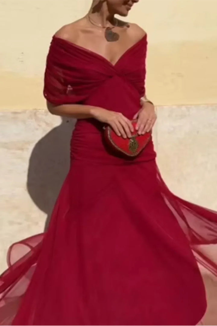 Elegant V-Neck Party Maxi Dress