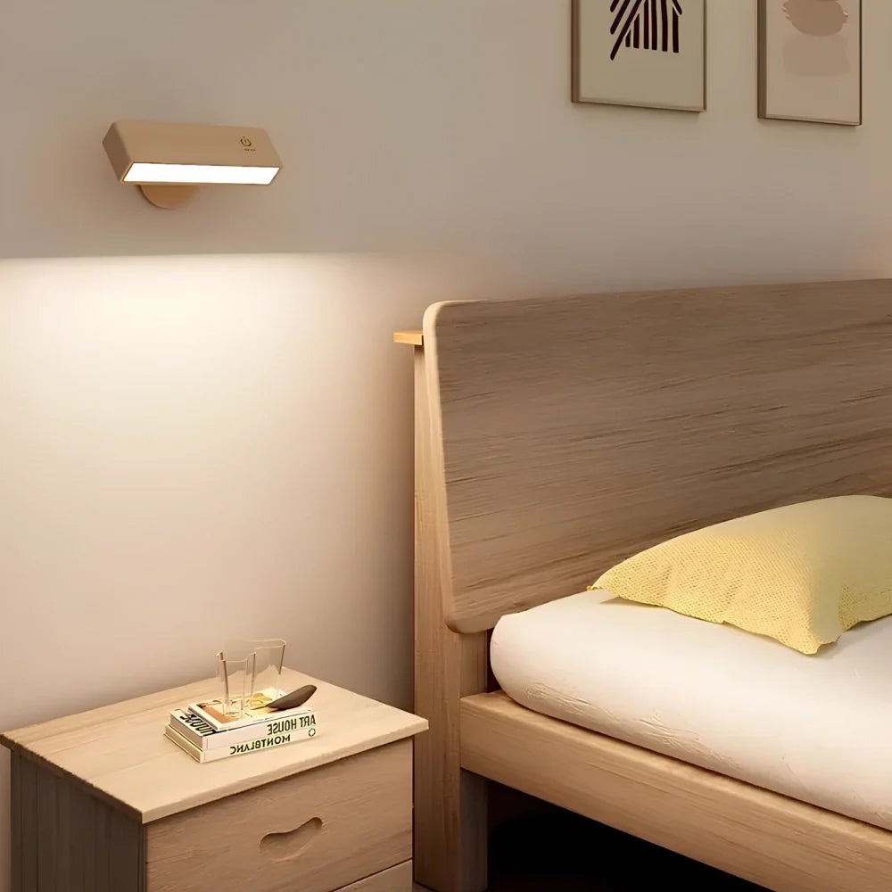 EasyStick™ Drehbare Wandleuchte mit Holzoptik und Touch-Dimmer