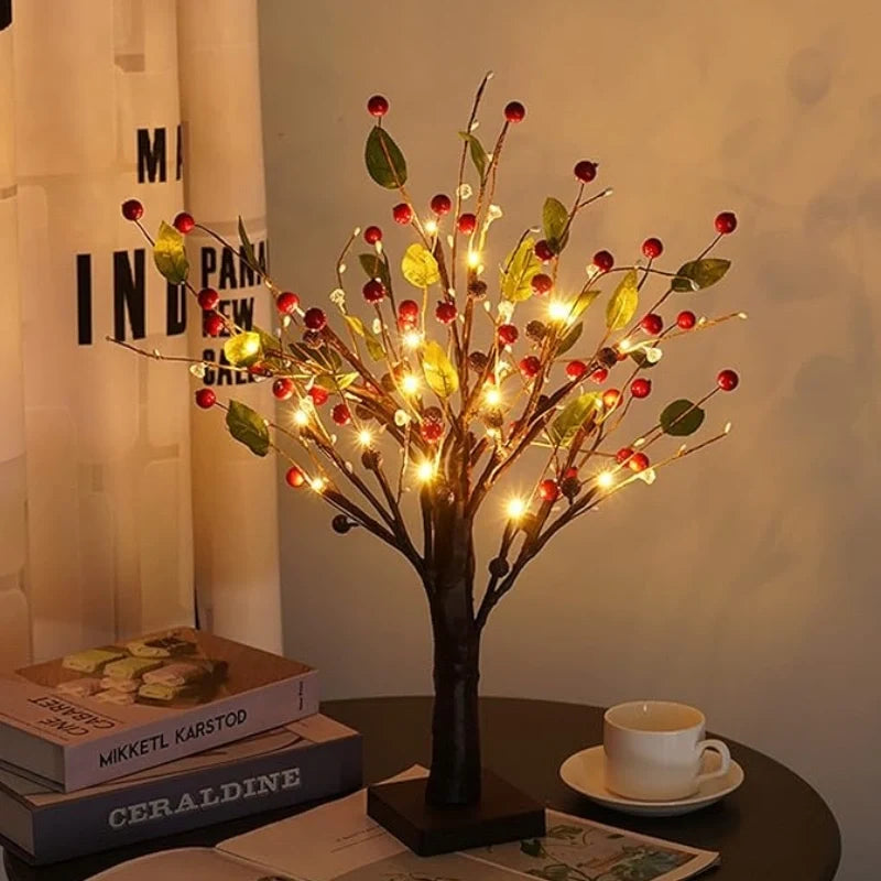LED-Dekobaum mit warmweißem Licht und flexiblen Zweigen