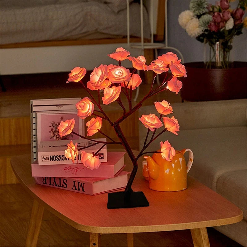 LED Rosenbaum Lampe mit biegsamen Zweigen und USB-Anschluss