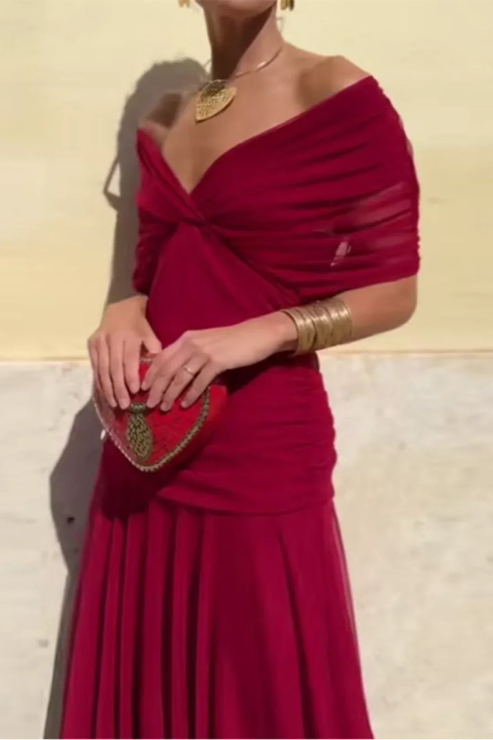 Elegant V-Neck Party Maxi Dress