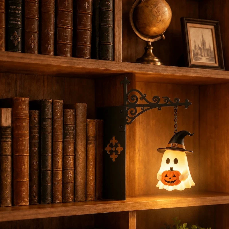 Dekorative Bücherregal-Lampe mit Schmiedeeisen-Halterung und Anhänger