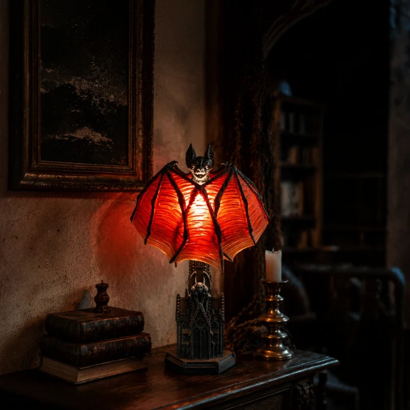 Vampyra™ Fledermaus-Tischlampe mit Spukhaus-Sockel