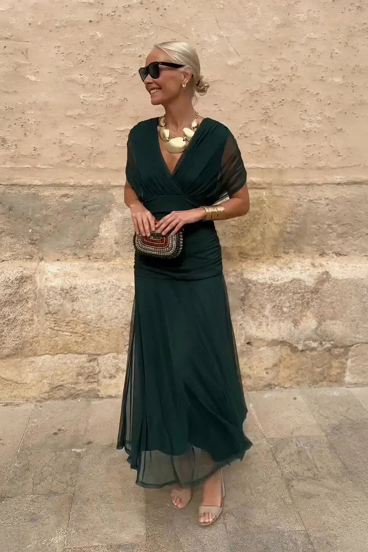 Elegant V-Neck Party Maxi Dress