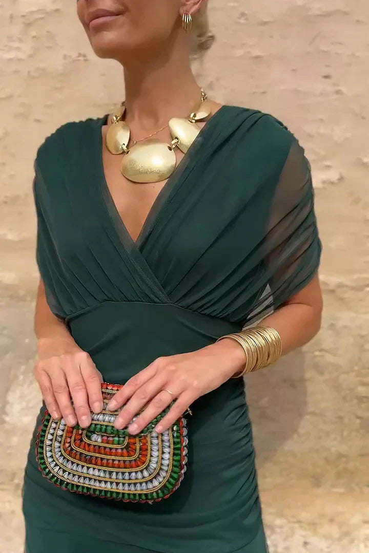 Elegant V-Neck Party Maxi Dress