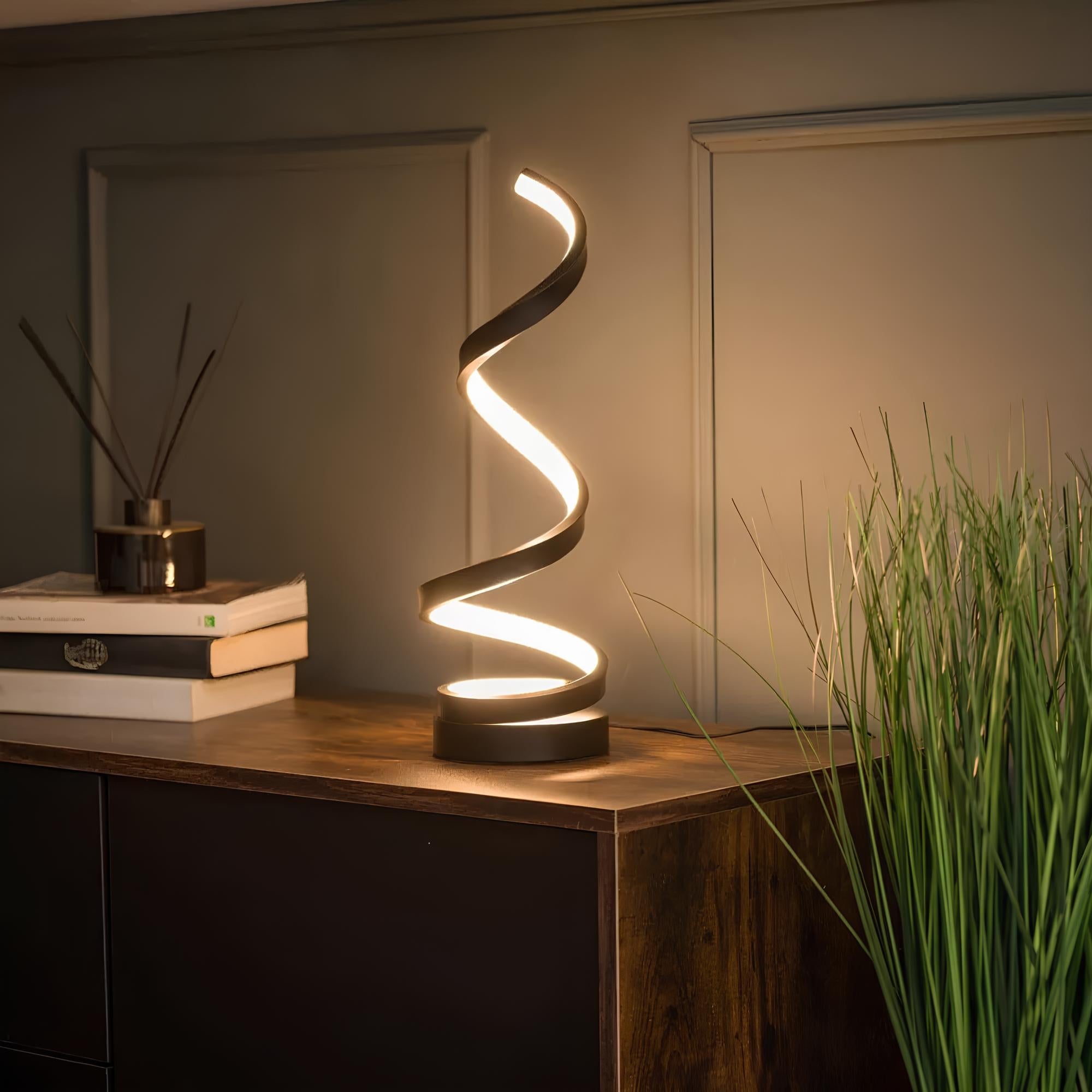 Spiralförmige dimmbare Tischlampe mit Farbwechsel