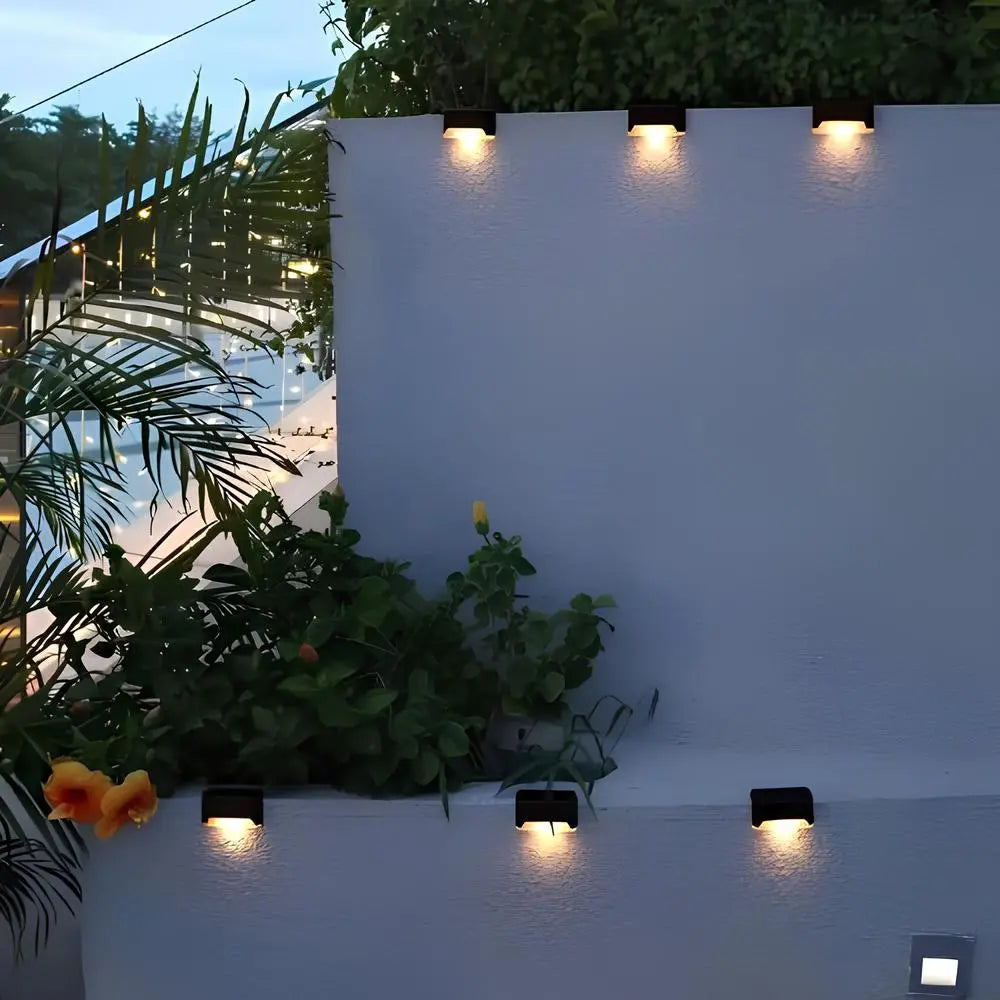 Solarbetriebene Stufenlichter mit Dämmerungssensor, wetterfest