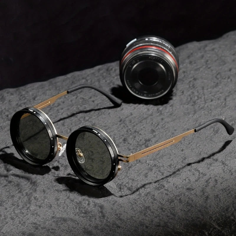 ShadeShift™ Sonnenbrille mit verstellbarem ND-Filter und rundem Rahmen