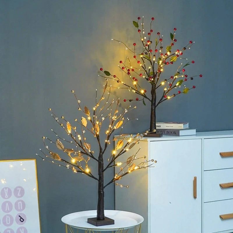 LED-Dekobaum mit warmweißem Licht und flexiblen Zweigen