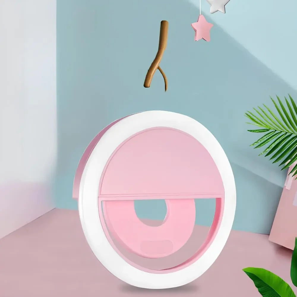 Kompaktes Selfie-Ringlicht mit Clip und einstellbarer Helligkeit