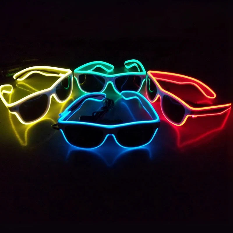 Leuchtende Neonbrille mit Farbwechsel und Lichtmodi