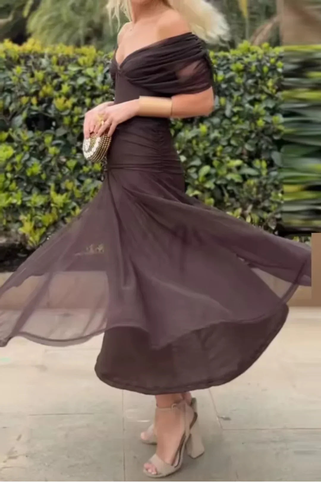 Elegant V-Neck Party Maxi Dress