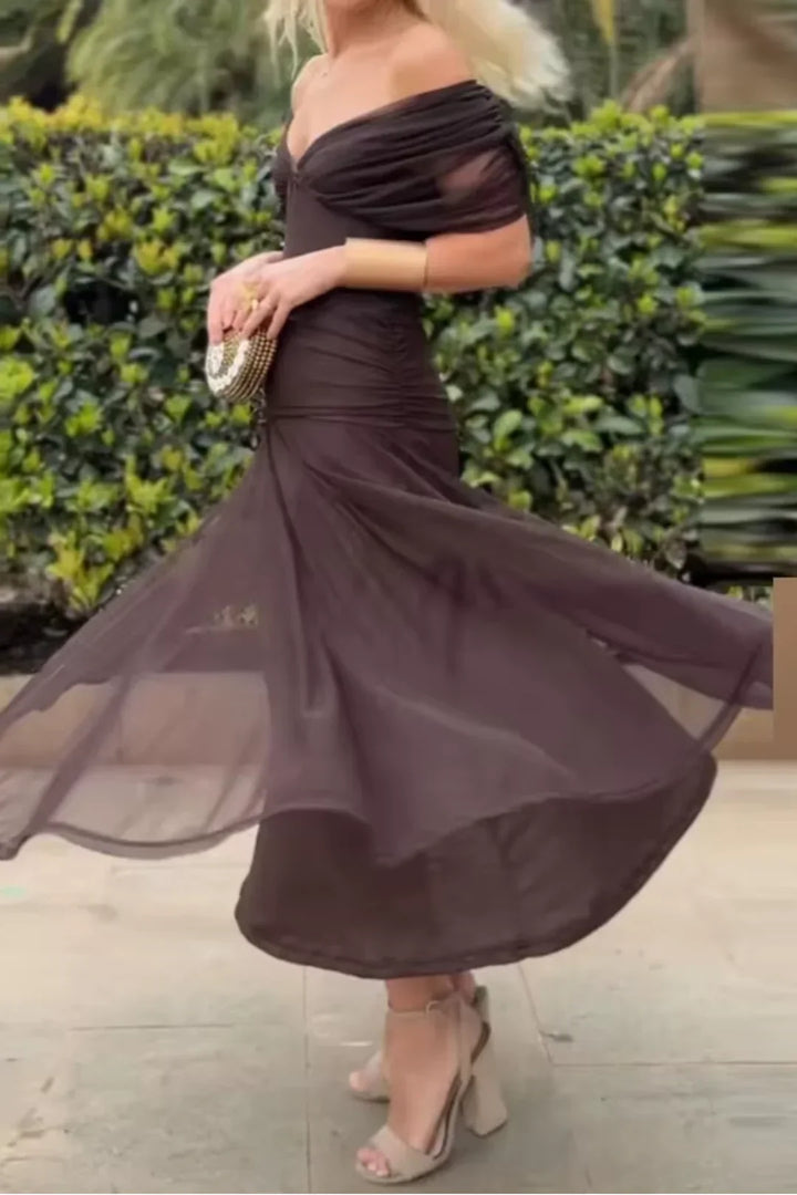 Elegant V-Neck Party Maxi Dress