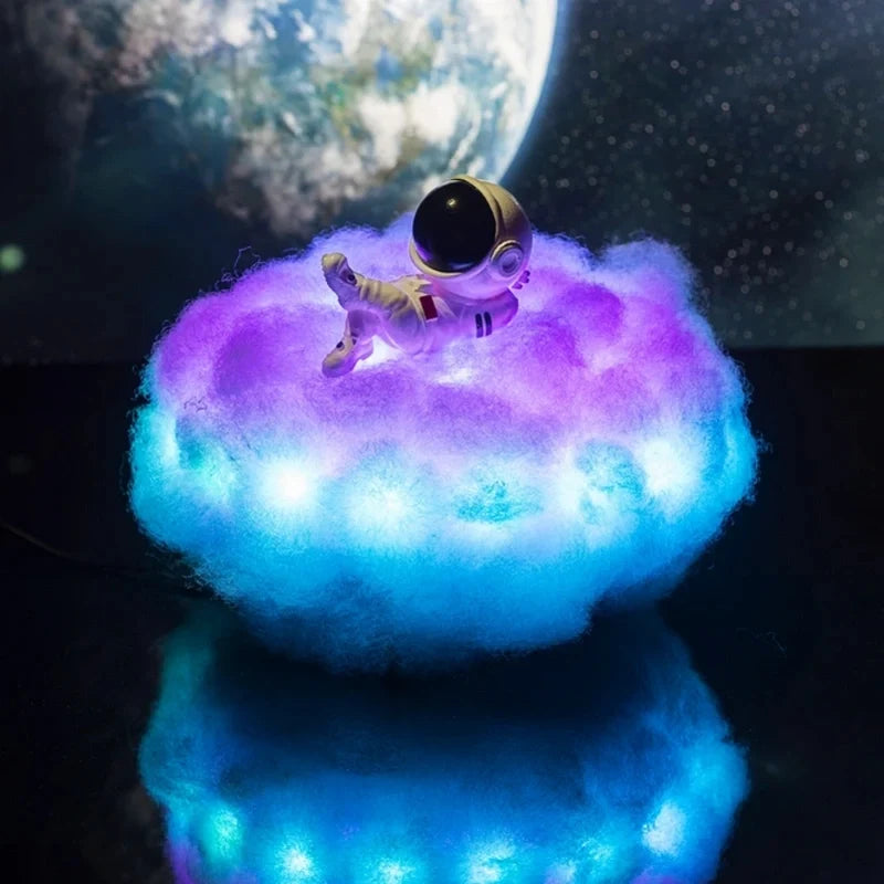Astronaut Wolkenlampe mit 12 Farben und Fernbedienung