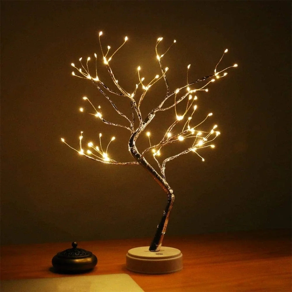 Feenbaum mit warmweißem Licht, verstellbare Zweige, Tropfen- oder Perlen-Variante