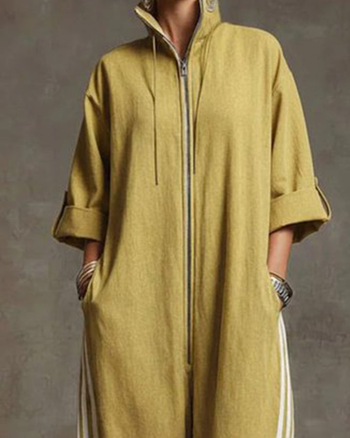 Leonora | Striped tracksuit, sporty style with zip