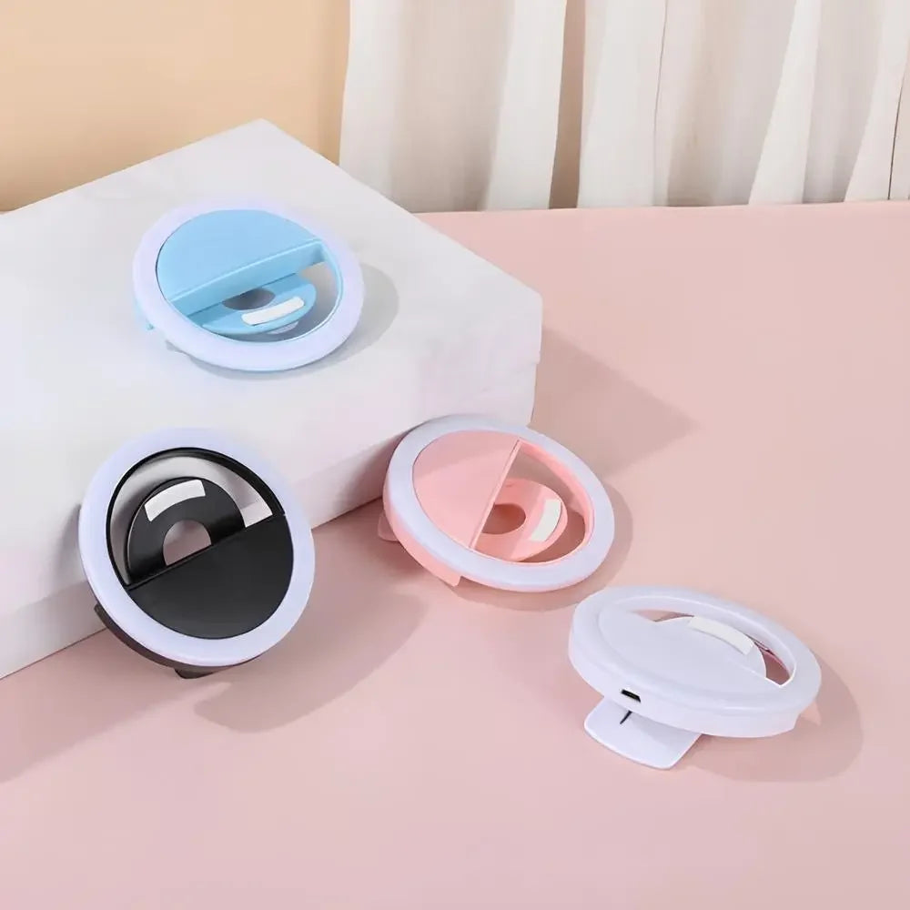 Kompaktes Selfie-Ringlicht mit Clip und einstellbarer Helligkeit